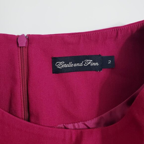 Estelle and Finn Womens Tunic Top Size 2 Magenta 3/4 Sleeve Stretch Lined - Picture 6 of 15